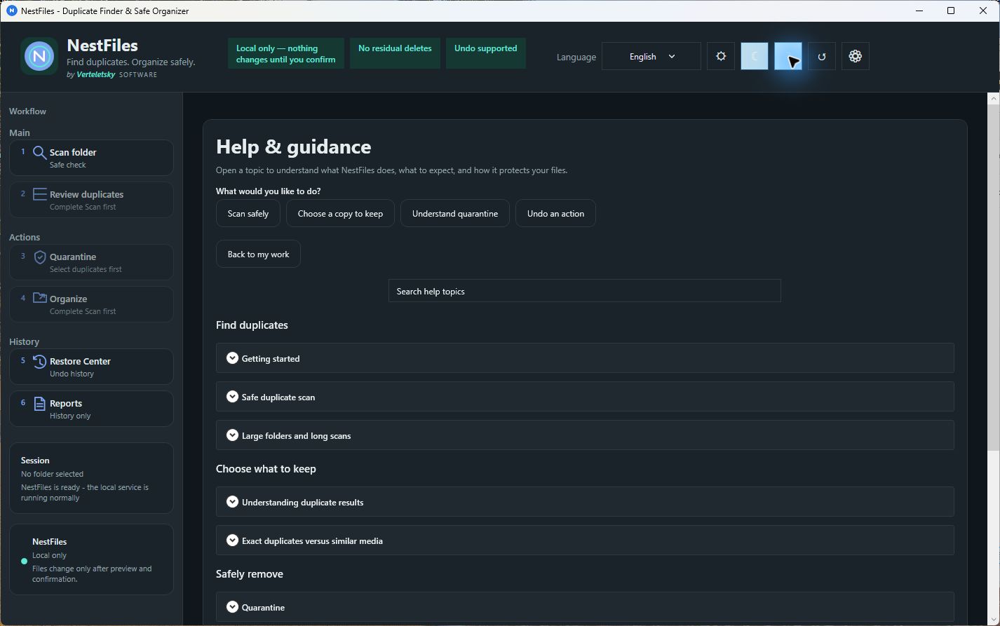 NestFiles reports history